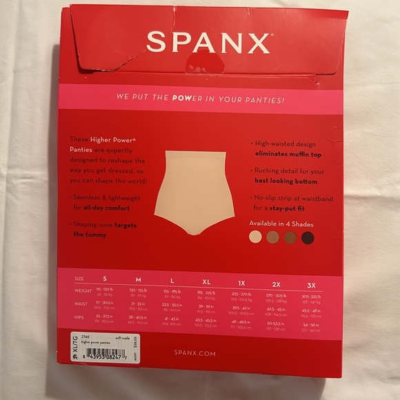 Spanx Higher Power Panties - high-waisted shaper brief- size XL- color soft nude - Picture 2 of 8